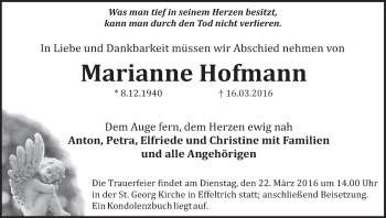 Anzeige von Marianne Hofmann von MGO