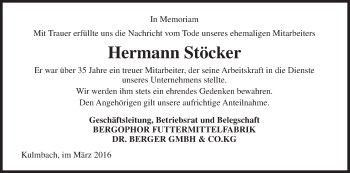 Anzeige von Hermann Stöcker von MGO