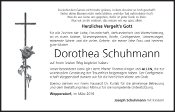 Anzeige von Dorothea Schuhmann von MGO