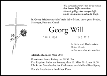 Anzeige von Georg Will von MGO