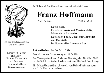 Anzeige von Franz Hoffmann von MGO