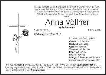 Anzeige von Anna Völlner von MGO