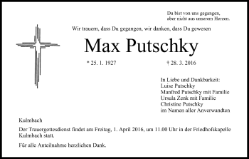 Anzeige von Max Putschky von MGO