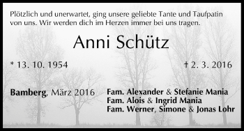 Anzeige von Anni Schütz von MGO