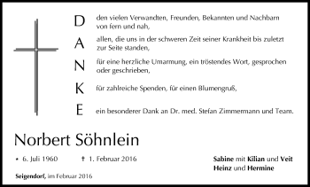 Anzeige von Norbert Söhnlein von MGO