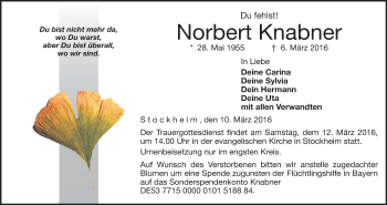 Anzeige von Norbert Knabner von MGO