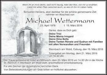 Anzeige von Michael Wettermann von MGO