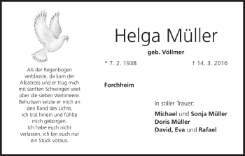 Anzeige von Helga Müller von MGO