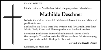Anzeige von Mathilde Deschner von MGO