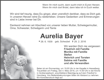 Anzeige von Aurelia Bayer von MGO