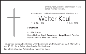 Anzeige von Walter Kaul von MGO