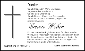 Anzeige von Erwin Weber von MGO