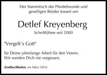 Anzeige von Detlef Kreyenberg von MGO