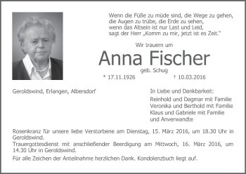 Anzeige von Anna Fischer von MGO