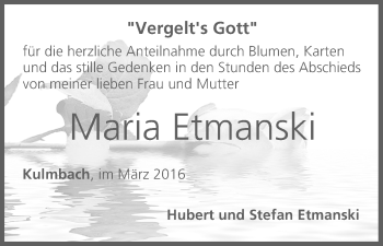 Anzeige von Maria Etmanski von MGO