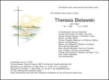 Anzeige von Theresia Bielawski von MGO