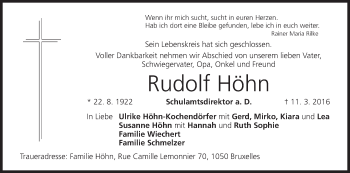 Anzeige von Rudolf Höhn von MGO