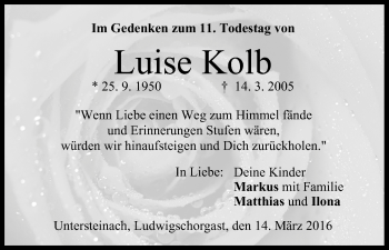 Anzeige von Luise Kolb von MGO