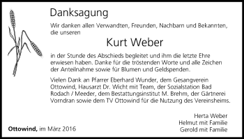 Anzeige von Kurt Weber von MGO