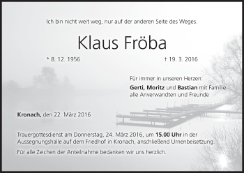 Anzeige von Klaus Fröba von MGO