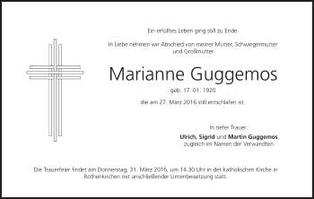 Anzeige von Marianne Guggemos von MGO