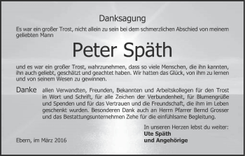 Anzeige von Peter Späth von MGO