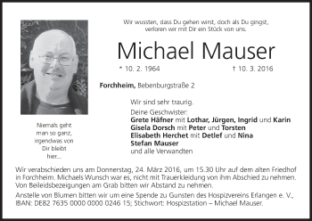 Anzeige von Michael Mauser von MGO