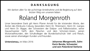 Anzeige von Roland Morgenroth von MGO