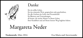 Anzeige von Margareta Neder von MGO