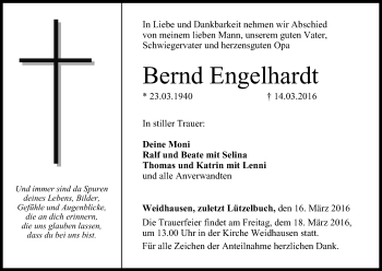 Anzeige von Bernd Engelhardt von MGO