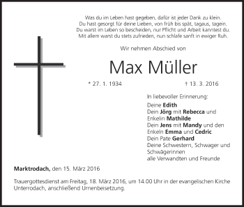 Anzeige von Max Müller von MGO