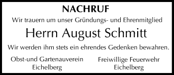 Anzeige von August Schmitt von MGO