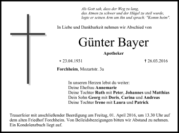 Anzeige von Günter Bayer von MGO