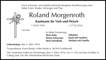 Anzeige von Roland Morgenroth von MGO
