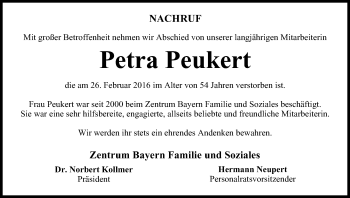 Anzeige von Petra Peukert von MGO