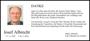 Anzeige von Josef Albrecht von MGO
