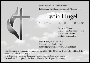Anzeige von Lydia Hugel von MGO