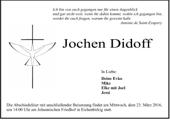Anzeige von Jochen Didoff von MGO