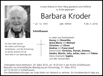 Anzeige von Barbara Kroder von MGO