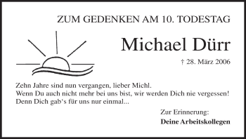 Anzeige von Michael Dürr von MGO