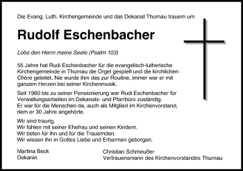 Anzeige von Rudolf Eschenbacher von MGO