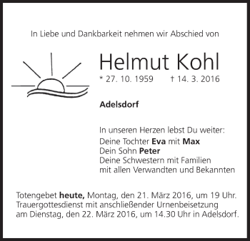 Anzeige von Helmut Kohl von MGO