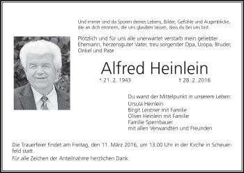 Anzeige von Alfred Heinlein von MGO