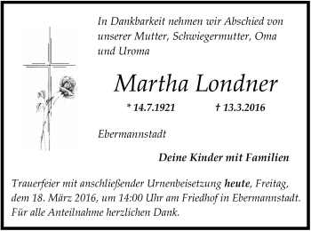 Anzeige von Martha Londner von MGO
