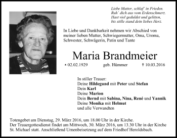 Anzeige von Maria Brandmeier von MGO