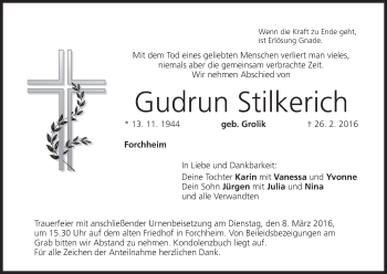 Anzeige von Gudrun Stilkerich von MGO