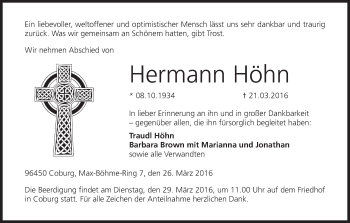 Anzeige von Hermann Höhn von MGO