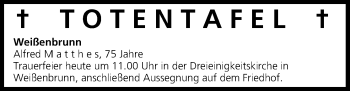 Anzeige von Totentafel vom 12.03.2016 von MGO