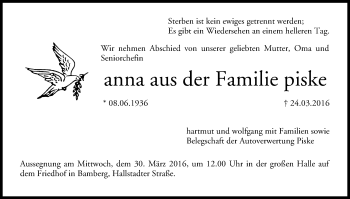 Anzeige von Anna  Piske von MGO