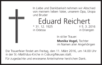 Anzeige von Eduard Reichert von MGO